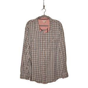 CARBON2COBALT $99 Lightweight Long Sleeve Button-Up Plaid Shirt Men's XXL